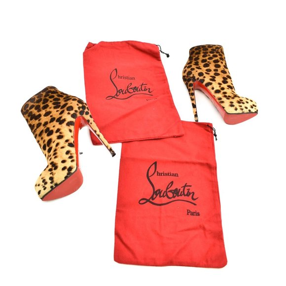 CHRISTIAN LOUBOUTIN: Booties Leopard Pony "FiFi" Platform Ankle Boots - Picture 9 of 9